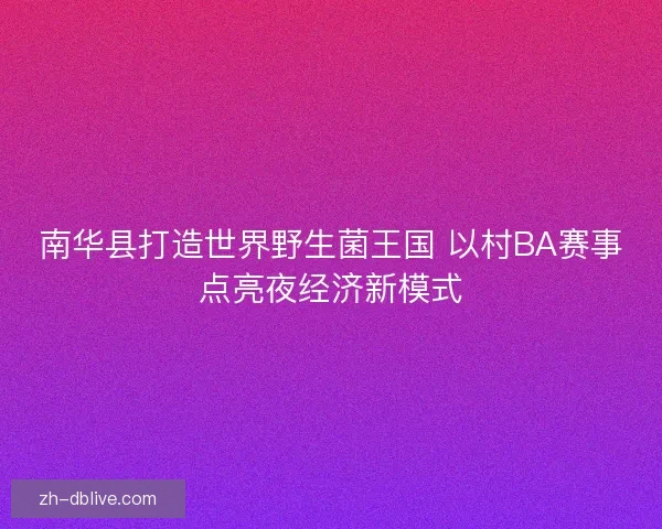 南华县打造世界野生菌王国 以村BA赛事点亮夜经济新模式